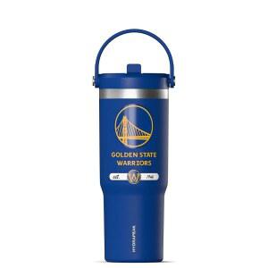 하이드라펙 x nba 공식 라이선스 골든스테이트 워리어스 32온스 노마드 텀블러 손잡이와 빨대 뚜껑, 누수 방지 스테인리스 스틸 물병