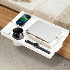 IELJYEQ 침대 옆 선반 기숙사 이층 캐디 개인 용품을 위한 드릴 칼리지 나이트스탠드 정리함 없음 책