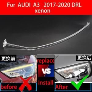 Audi A3 2017-2020 크세논 DRL 헤드 랜턴 캡 라이트 가이드 플레이트 주간 러닝 튜브 자동차 바