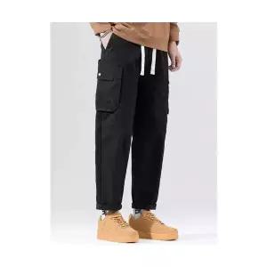 스콕 남성 면바지 빈티지 캐주얼 바지 9부 분장 가을 겨울 기모 도톰한 일자 JEN4