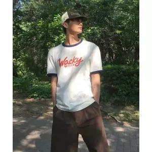 (MD PICK) 와키윌리 WACKY WILLY 타이포 링거 반팔 티셔츠 크림 WA2502ST27CM 145216