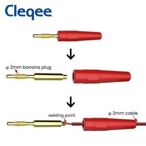 CLEQEE P3011 케이블 멀티 바나나 오디오 금도금 커넥터 어댑터 스피커 유형 미터 플러그 용접 10PCS 2MM