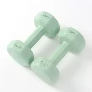 여성용 덤벨 홈트 입문용 육각 아령 세트 2P 1.5KG 그린