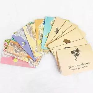 파스텔 편지카드 봉투 스티커 세트 6p 감사카드