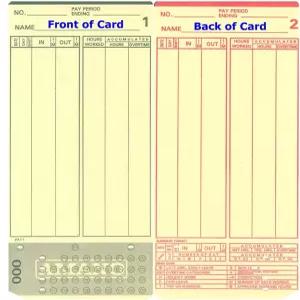 (400) 아마노 MJR-7000 및 MJR-8000 타임 클럭 카드 000-099 숫자 시리즈