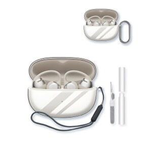 [미국배송] SHOKZ 오픈닷 ONE E310 이어 클립 블루투스 헤드셋 열쇠고리 청소 키트 및 랜야드 클리어가 포함된 BOVUGAC 고투명 소프트 TPU 충격 방지 커버용 케이스