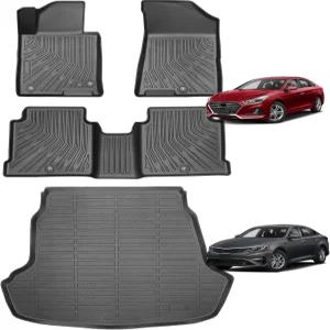 현대 쏘나타 2015-2019 및 기아 옵티마 2016-2019용 바닥 매트 카고 커스텀 핏 전천후 고무 자동차 라이너