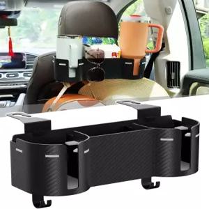 차량 헤드레스트 백시트 컵 홀더 3.7인치 정리함 포함 후크가 장착된 대용량 4인치 1인승 백 대부분의