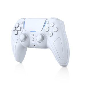 PS5 /Pro /Slim /PC /Steam 덱과 호환되는 EJGAME 무선 컨트롤러, 지원 홀 효과 조이스틱, 듀얼 진동, 3.5mm 오디오 잭, 스피커 포함 6축 모션 컨트롤 게임패드(화이트)