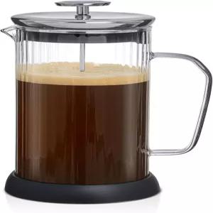 조이졸트 플루티드 프렌치 프레스 커피 및 티 메이커 세트 338온스 스테인리스 보로실리케이트 유리 콜드