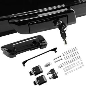 광택 유광 블랙 바이크 오토바이 경첩 래치 키트 투어 팩 뚜껑 테더 Harley Touring Street Glide Road Kin