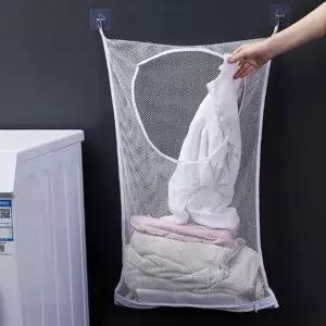 세탁물 보관망 빨래 수납 주머니 걸이식 메쉬망 (WFKAF9E)