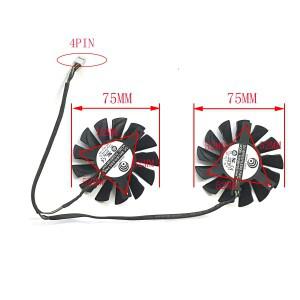 MSI 그래픽 냉각 선풍기 GPU PLD08010S12HH 75mm 4핀 N660 650 HD6950