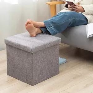 GGRO 패브릭 화장대 의자 풋스툴 수납박스 폴딩박스 접이식스툴