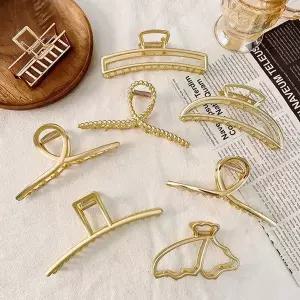 무광 메탈 꼬임 빅사이즈 반머리 올림머리 집게핀