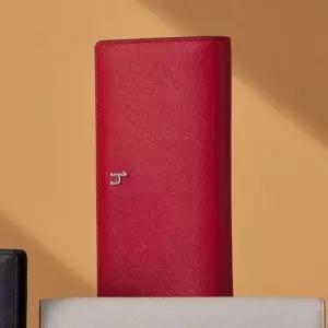 [헤지스](대구신세계)[NOMAD] 레드 소가죽 슬림 장지갑 HIWA6E163R2