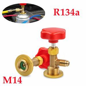 Freon-r134a 리필 어댑터 M14 자동차 a/c r134a 밸브 캡 디스펜서, 에어컨 피팅 1/4 sae 캔