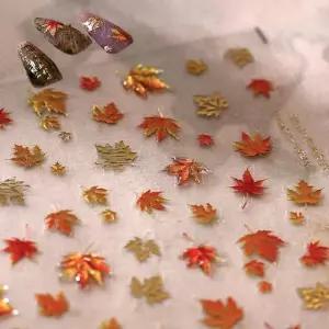 네일아트 쓸쓸한 가을 단풍 무광 유광 엠보스티커 2종 (WFKAH6V)