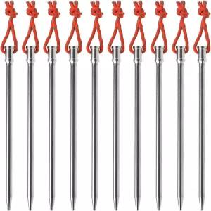 와니파 티타늄 텐트 네일 페그 스테이크 후크 핀 캠핑 팩 10개