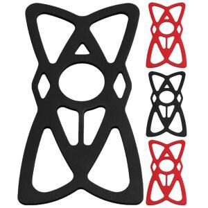 날라쿠바라 휴대폰 마운트 X 홀더 그립 테더 고무 스트랩 실리콘 밴드 - 범용 오토바이 액세서리 교체 부품 엘라스틱 웹 그립(블랙 2개, 레드 2개) 4팩