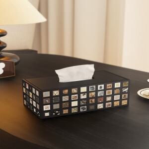 가죽 티슈 박스 빈티지  거실 가정용 고급 데스크탑 리모컨 수납  2025