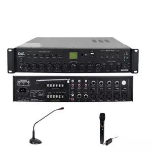 GNS GPA-160B 160w PA 방송용앰프 마을 방송 5회로 셀렉타  펜션 농원 농장 낚시터 캠핑장 USB FM