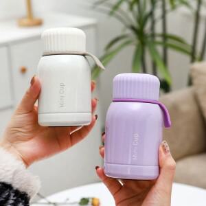 280ml 패션 미니 소형 스테인레스 스틸 316 열 플라스크 실리콘 로프 휴대용 귀여운 포켓 커피 차 병 텀블