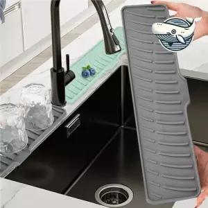 주방용 실리콘 드라이 매트 대형 물빠짐 트레이 Ghw1+4qEf