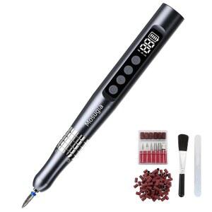 자외선이 포함된 전문 무선 네일 드릴, 아크릴 젤 딥 파우더 도구용 35,000RPM 전기 파일, 휴대용 충전식 매니큐어 페디큐어 키트, 그레이(KY-9GJ)