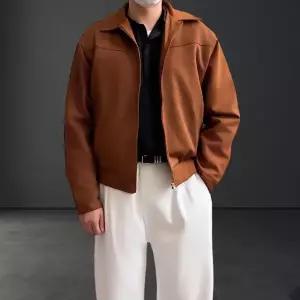 누누 스웨이드 트러커 블루종 집업 크롭 숏 자켓 2컬러 데일리룩 (WFKB3RX)