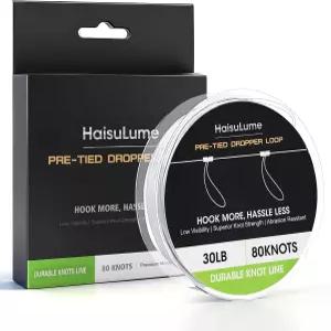 프리타이드 드로퍼 루프 매듭 낚싯줄 80노트 모노필라멘트 리더 5.5인치 직경 및 18인치 간격 해수 스내퍼