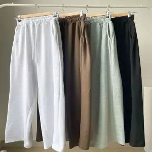 여자 4컬러 허리밴딩 베이직 캐주얼 트레이닝팬츠 (WFKB3RF)