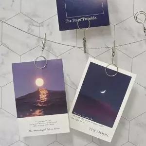 실버 폴라로이드 엽서 세트 집게 사진 (WFKB3X0)