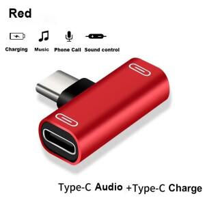 이중 기능 TYPE-C  3.5mm 오디오 및 충전 어댑터 헤드폰 잭 변환기 Aux 케이블