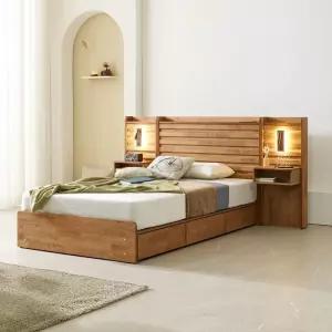 파로마 네오 리멜 원목 호텔식 수납형 독립스프링 SS 침대 조명협탁2 NES1424