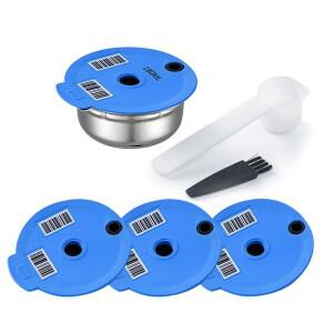 iCafilas 스테인레스 스틸 재사용 가능 Tassimo 커피 포드 캡슐 실리콘 뚜껑 Bosch 메이커용