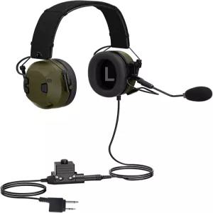 스트도브 전술 워키 토키 헤드셋 사운드 픽업 소음 감소 헤드폰 사냥 사격 에어소프트 이어머프 귀 보호