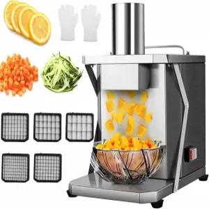 5 in 1 상업용 야채 슬라이서 분쇄기 전기 채퍼 다이스 자동 감자 양파 당근 큐브 절단 기계 가정용