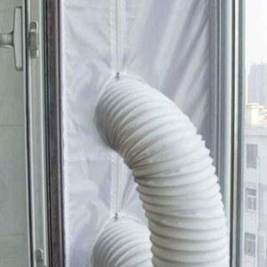 듀얼덕트 구멍 커넥터 좌회전 쌍관 호스 슬라이딩 삼각형 막이 더블홀 흰색