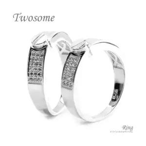 클루아조네 커플 은반지 커플링 스터링실버 각인 프리에디션 Twosome R8351