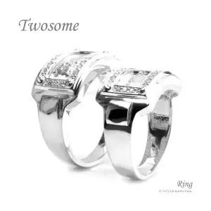 클루아조네코리아 커플 은반지 커플링 스터링실버 각인 Twosome R8352