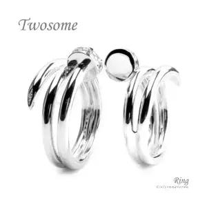 클루아조네 커플 은반지 커플링 스터링실버 Twosome R9001