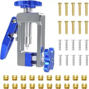 2-in-1 자전거 유압 브레이크 공구 호스 커터 및 황동 올리브가 있는 피팅 인서트 라인 튜브 진입 장치
