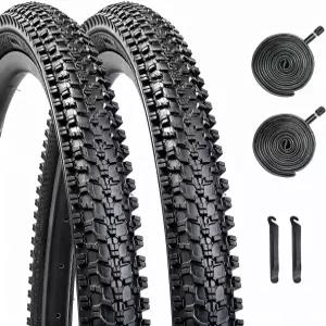 YILUXING 산악 자전거 타이어 24x1.95/26x1.95 레버와 튜브가 있는 접이식 교체 24인치/26인치 MTB