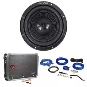 RXA-T1 피크가 있는 Rockville RWK81 8 게이지 완전 앰프 설치 와이어 키트 번들 /375w RMS 2 채널 카