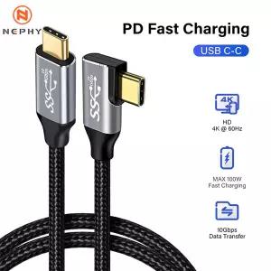 금도금 C-USB C 3.1 Gen2 10Gbps 케이블 PD 100W 5A MacBook 4k 60Hz C 비디오 케이블 3M 용 고속 충전 엘