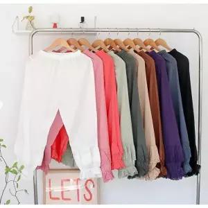 시골양품점 여성 9부 2단 프릴 면레이스 몸빼 속바지EM002국내생산 레이어드속바지