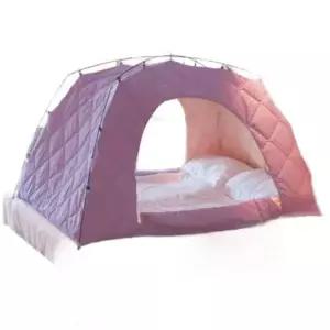 프리미엄 난방텐트 누빔원단 보온 침대 방한 두꺼운 거실 라이트퍼플 1.9x0.9x1.2m