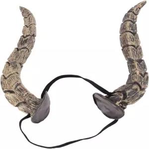 할로윈 파티 코스튬 페스티벌 액세서리를 위한 토이비안 동물 뿔 머리띠 9.25인치 염소 코스프레 머리 장식