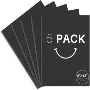 골든 스테이트 아트 애시드 프리 5팩 9x12 블랙 폼 보드 코어 포스터 프로젝트 장착 공예 예술 및